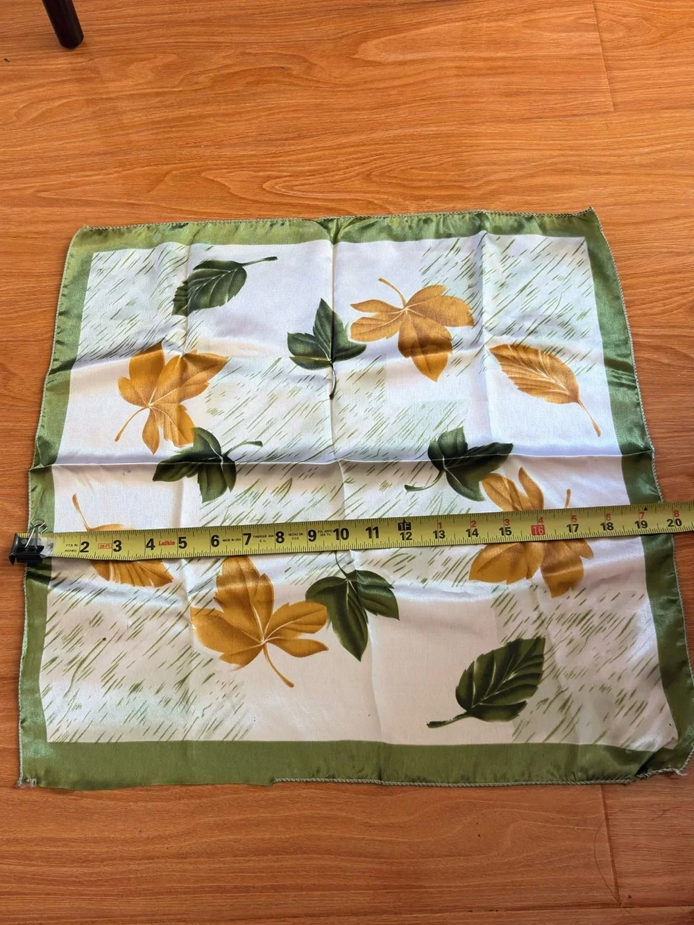 New Square Leaves Pattern Satin Scarf-20”